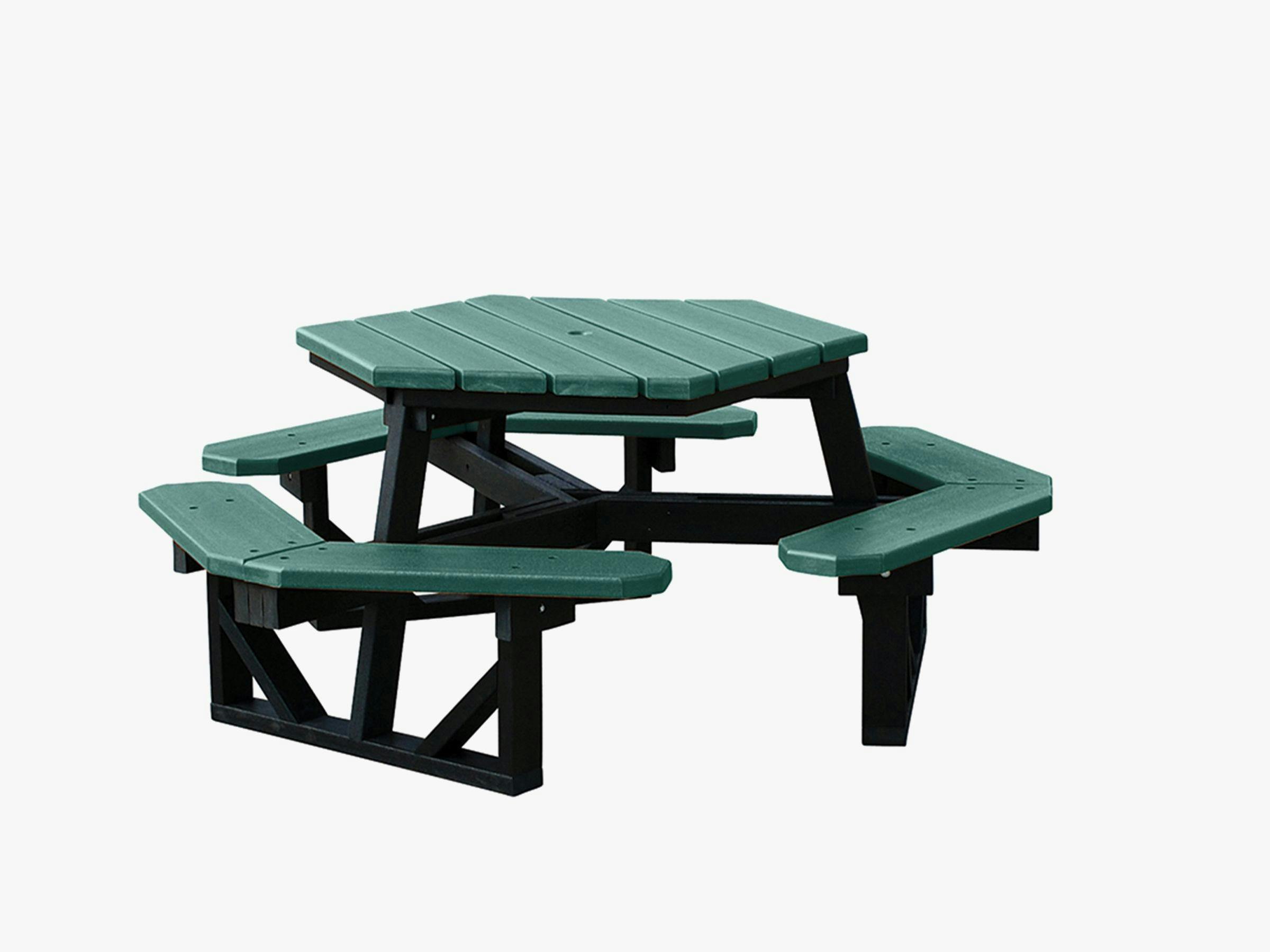 Hexagon Recycled  Table, Portable Green