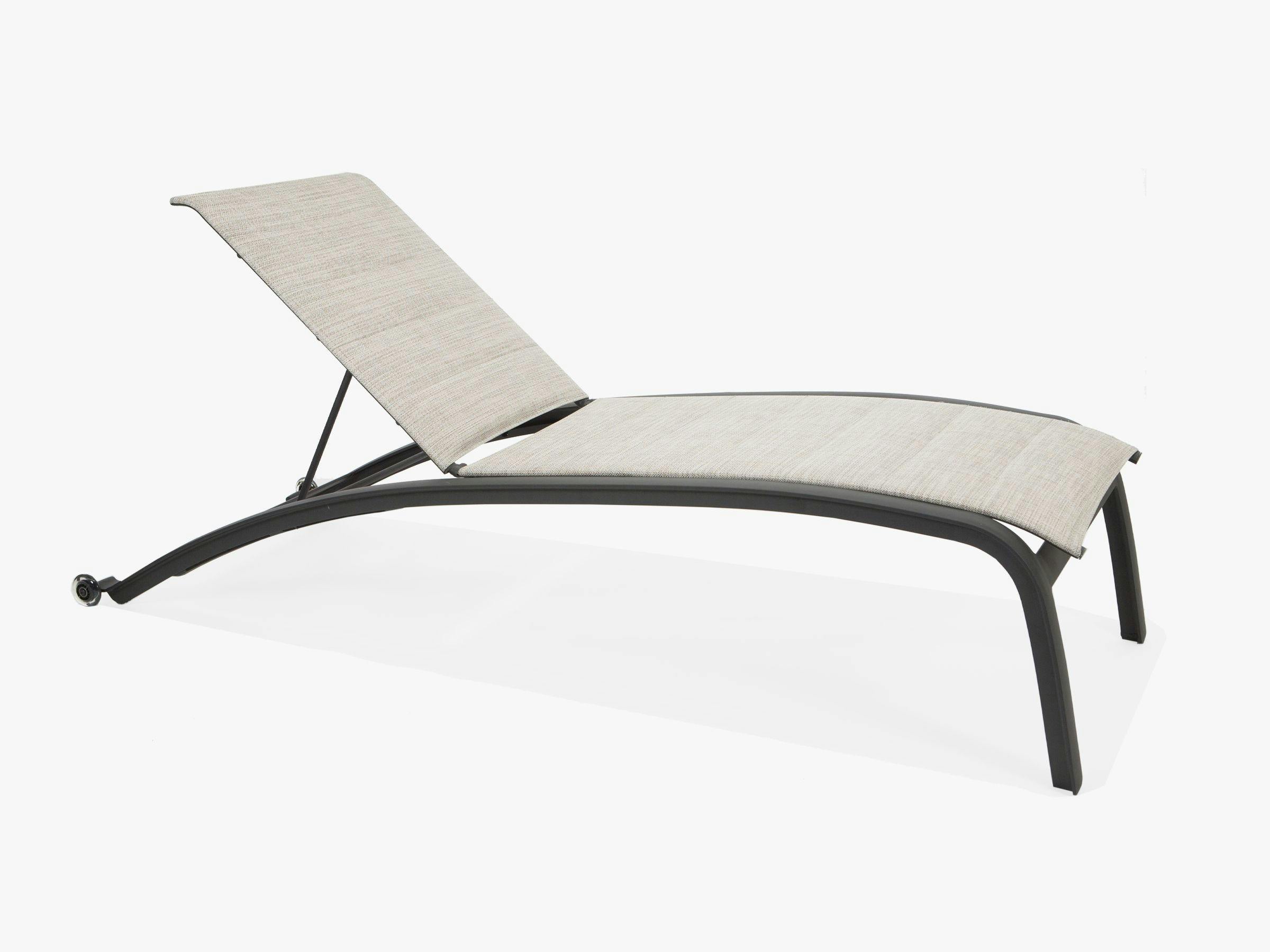 Edge Padded Sling Stacking Chaise Lounge Armless