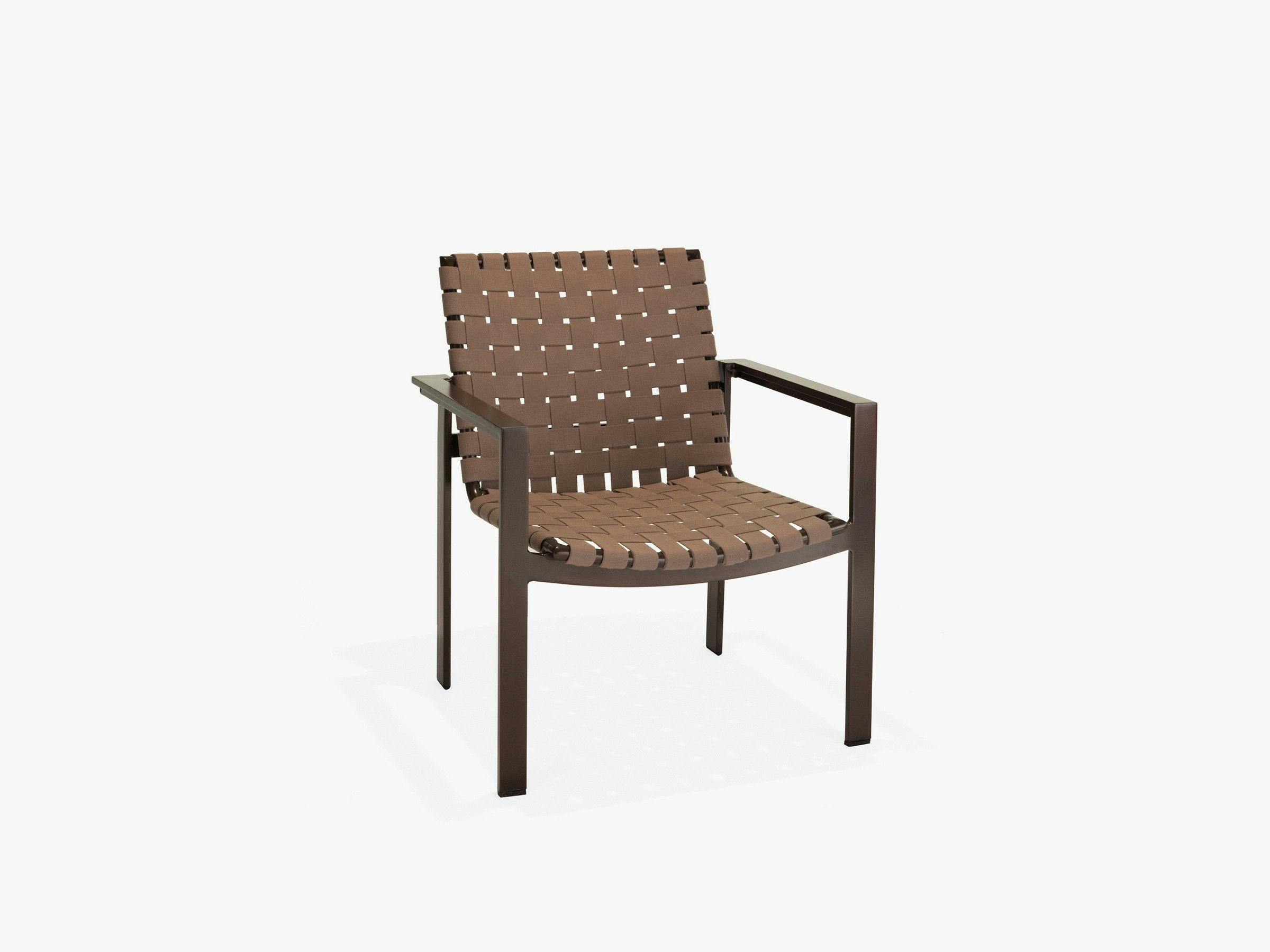 Meza Nesting Dining Chair with Arms, Suncloth Weave