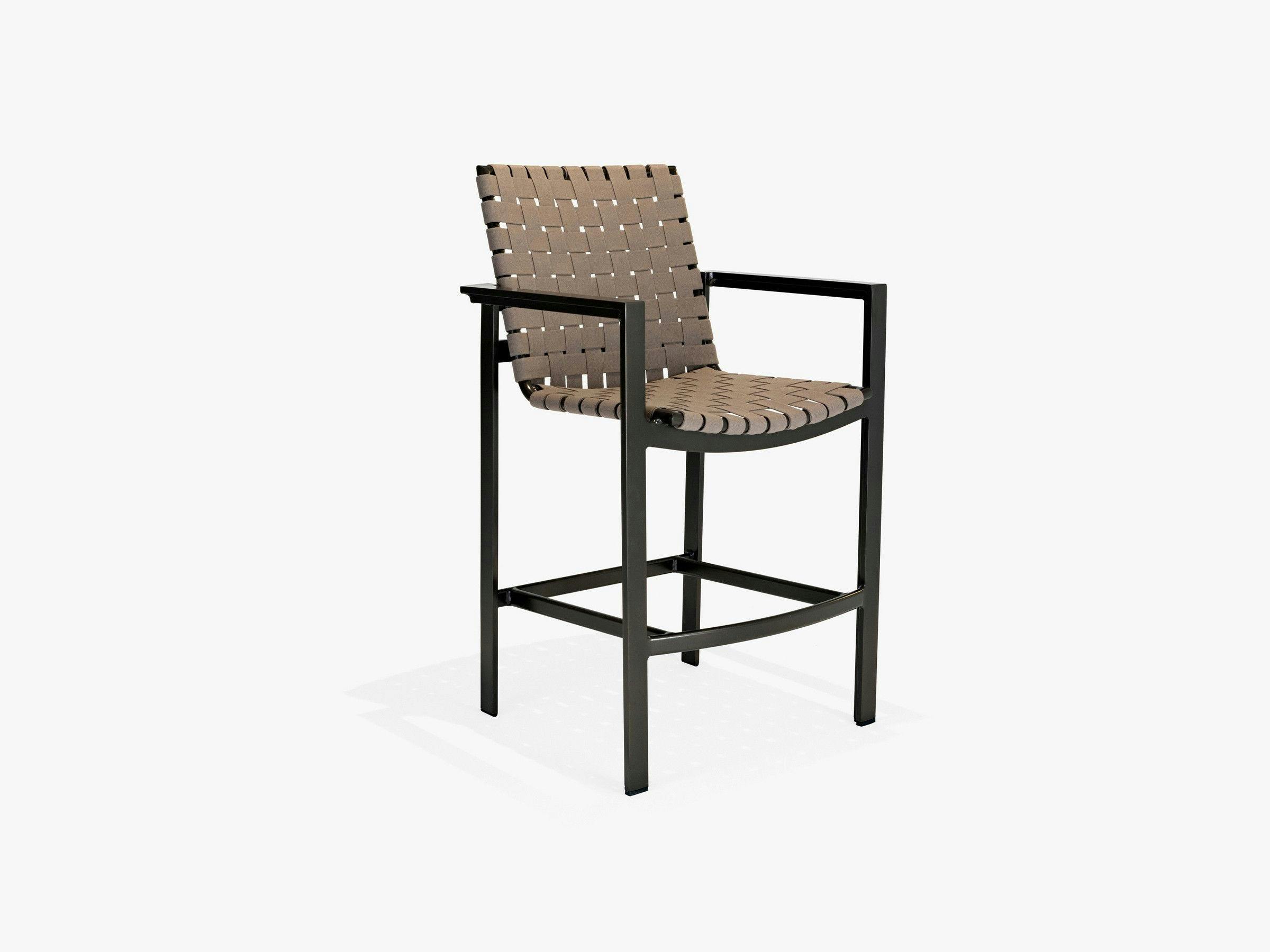 Meza Nesting Bar Stool with Arms, Suncloth Weave