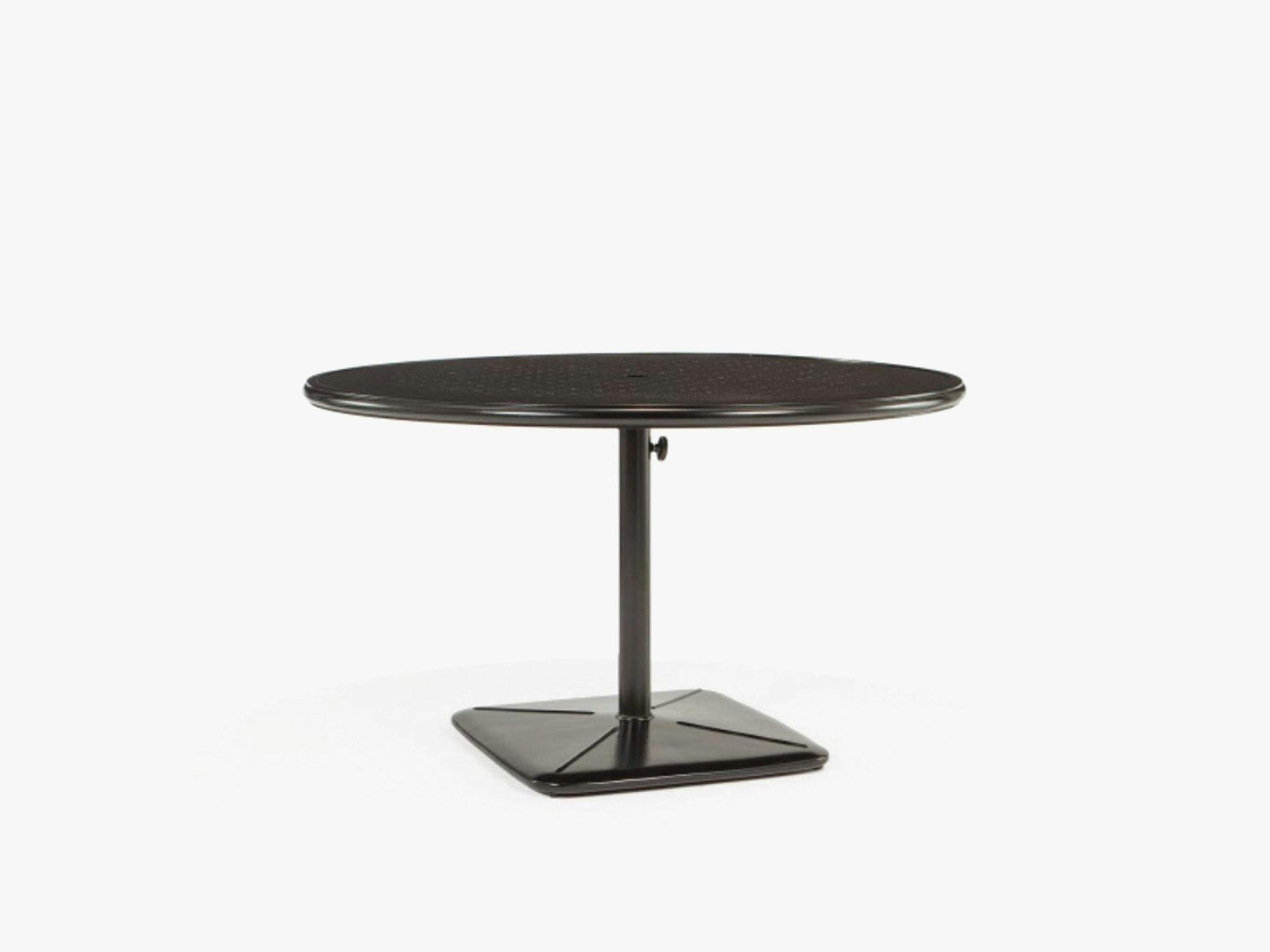 48" Round Dining Cafe Table with Umbrella Hole and Cast Plug