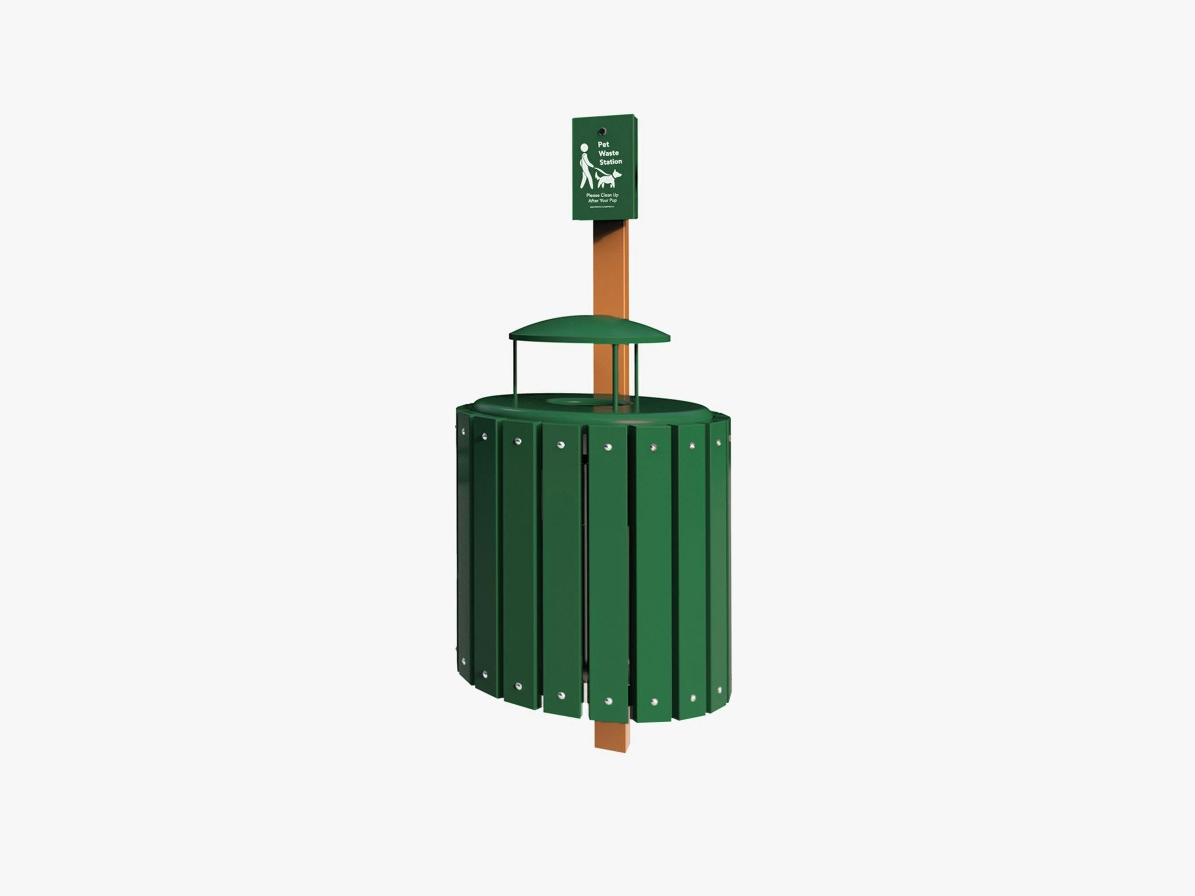 Recycled Pet Waste Station W/ Receptacle